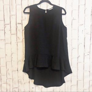 EUC Bar III  High-Low Peplum Sleeveless Top